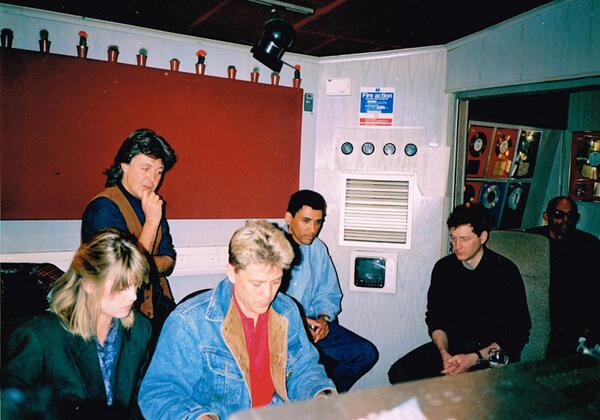 Karen in the studio with Paul McCartney.