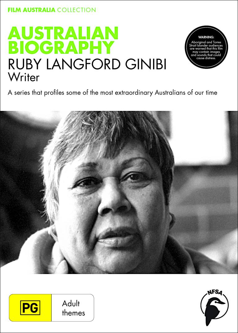 DVD cover of Australian Biography: Ruby Langford Ginibi featuring a black and white photo of Ruby Langford Ginibi