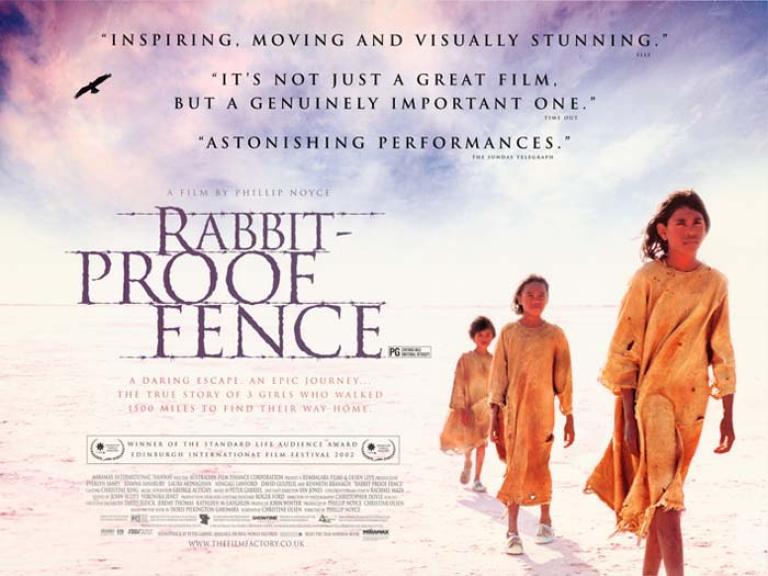 UK poster for the film Rabbit-Proof Fence.