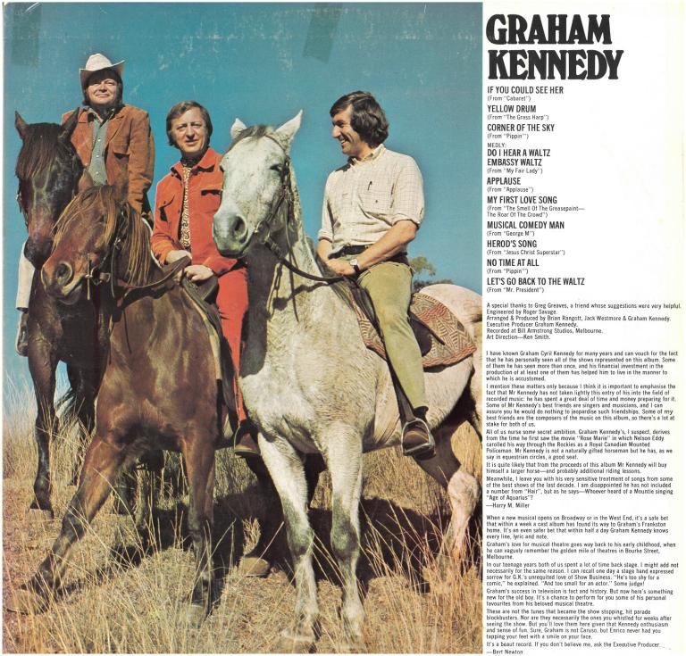 Front and back cover of album Graham Kennedy Sings the Shows