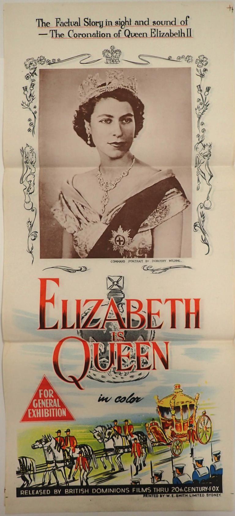 Poster showing a young Queen Elizabeth II