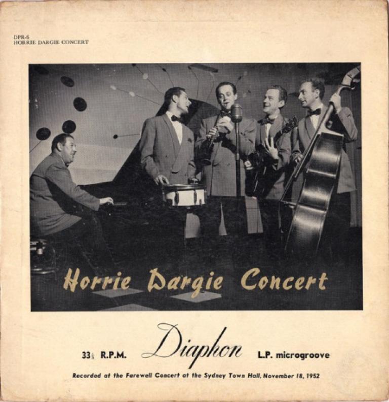Record sleeve showing a black and white photo of five musicians.
