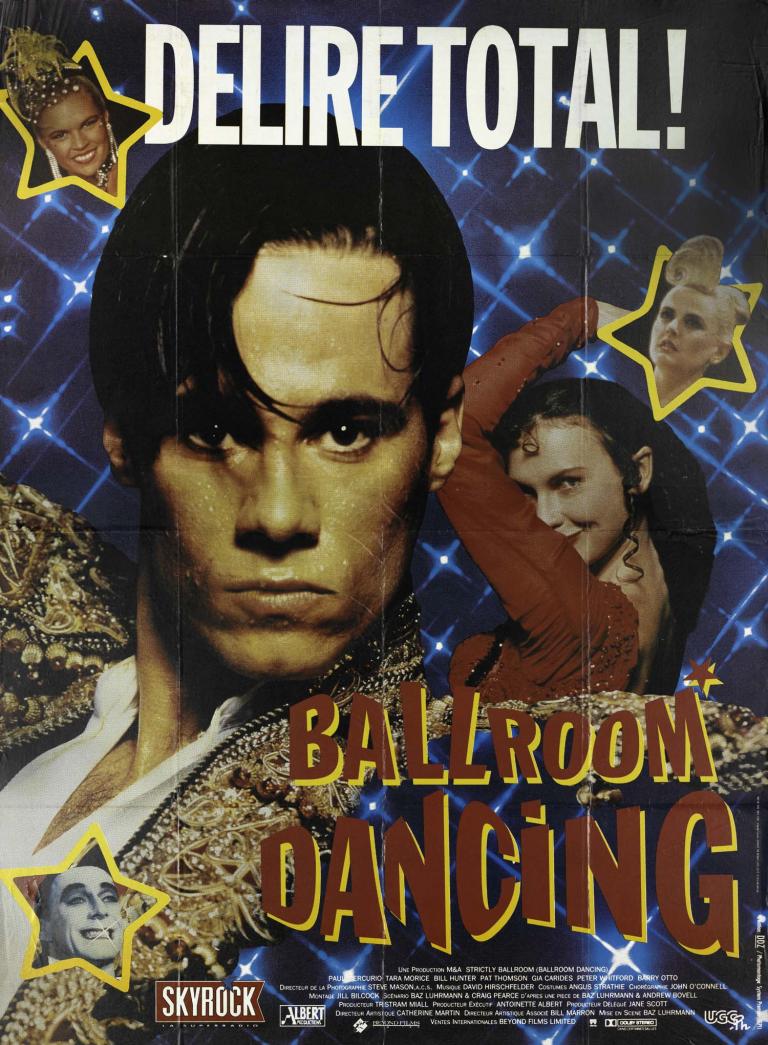 French film poster for Strictly Ballroom AKA Ballroom Dancing with tagline 'Delire total!'