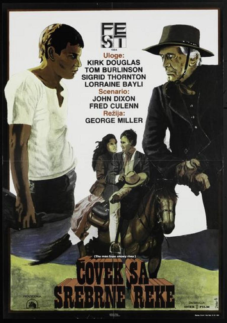 Poster illustrating two men glaring at each other either side of a couple riding a horse and actors' details. Film title appears at the bottom.