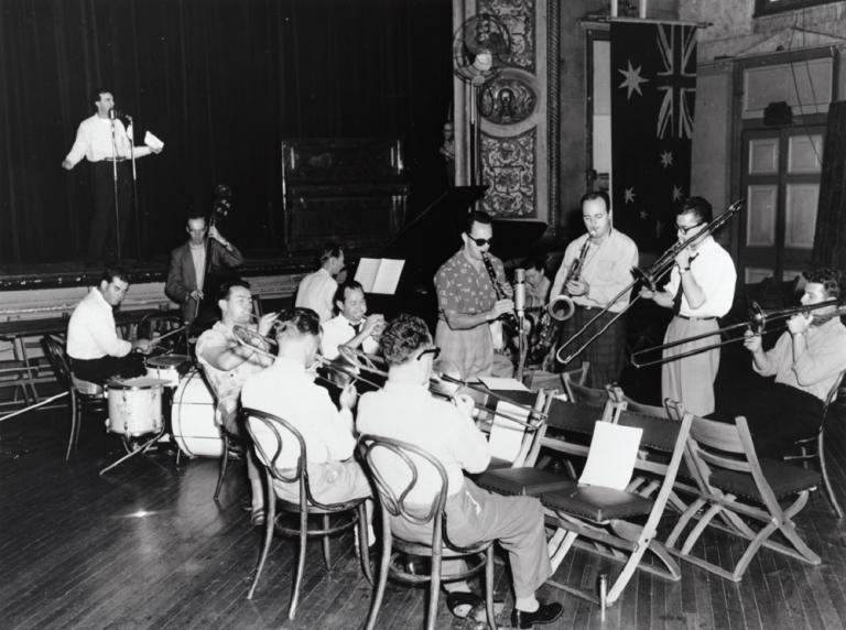 Les Welch and his Orchestra rehearsing at Ashfield Town Hall