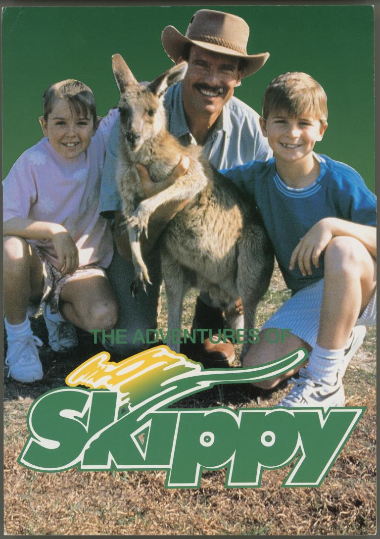 Bi-fold flyer featuring the main characters posing with Skippy. Includes synopsis and images from the series.