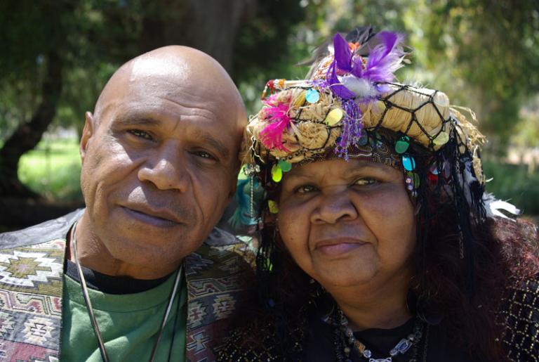 A portrait of Archie Roach and Ruby Hunter.