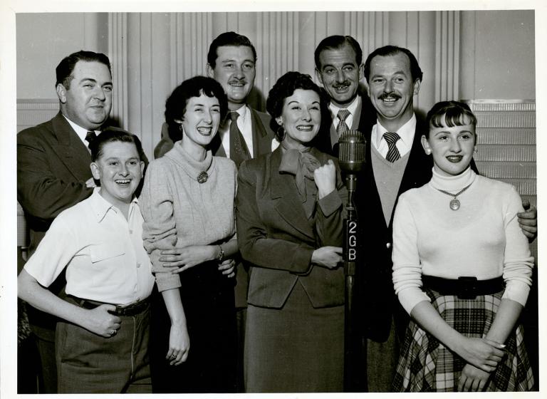 'Life with Dexter' cast photo shows Amber Mae Cecil with Kevin Brennan, Ray Hartley, Patricia Martin, Harp McGuire, Margaret Christensen, Harry Harper and Willie Fennell.
