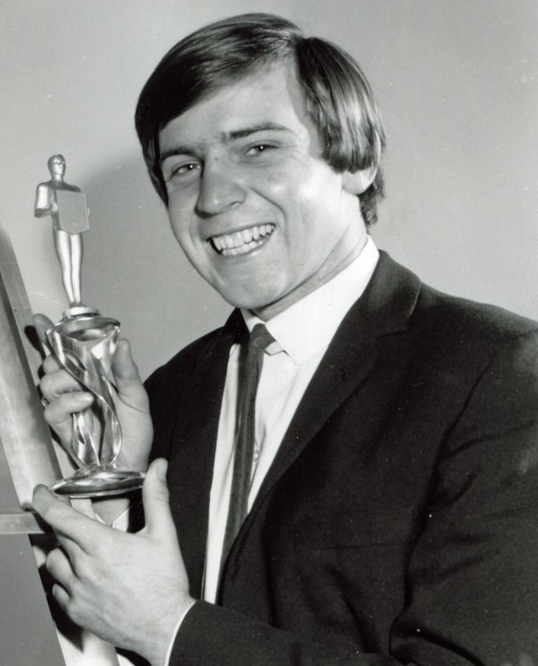 Normie Rowe holding a Go Award, circa 1966