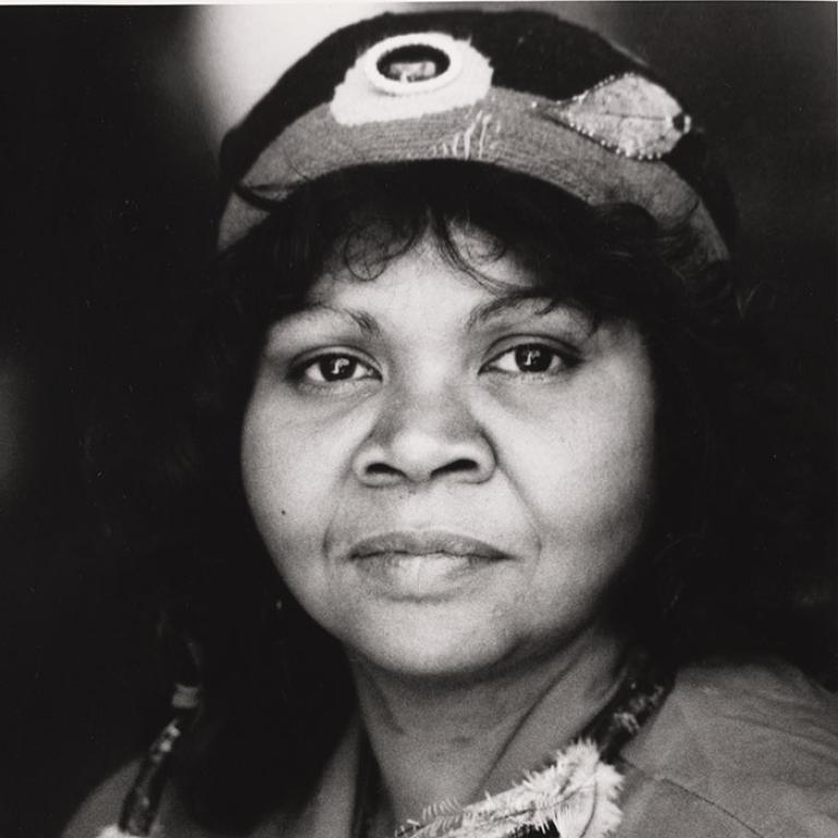 Black and white image of Ruby Hunter