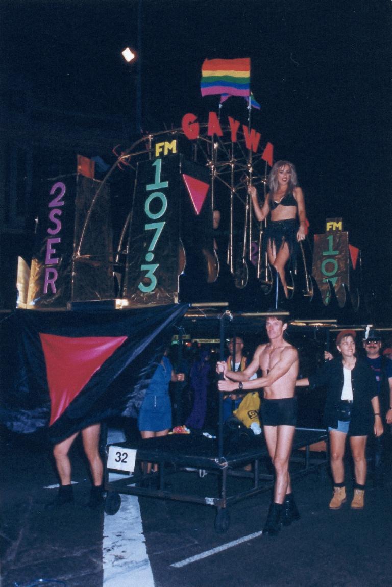 Gaywaves float at the 1994 Sydney Gay and Lesbian Mardi Gras parade