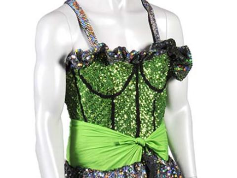 Detail of mannequin wearing green sequin dress from the film The Adventures of Priscilla, Queen of the Desert