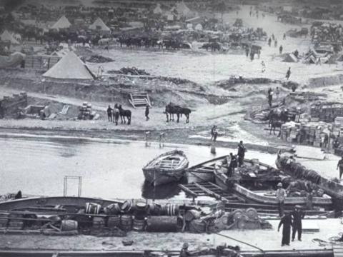A view of the Allied military camp at Gallipoli during the First World War