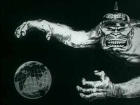 An animated King Kong-like monster wreaks havoc on the world