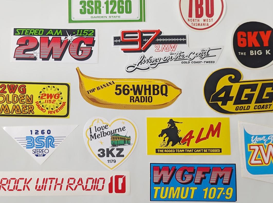 Logos for many different Australian radio stations.