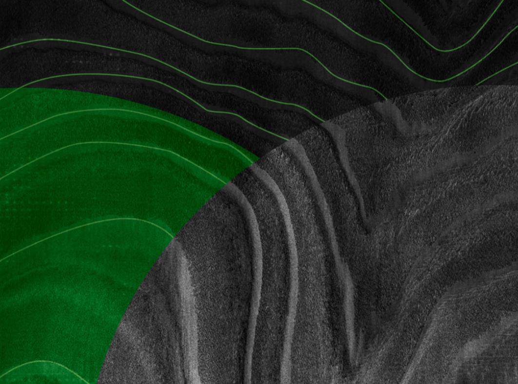 Green and black image with an organic wave pattern