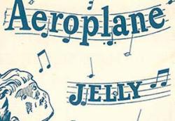 Aeroplane Jelly advertisement showing musical notes and a boy's face.