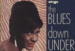 Album cover with a portrait of Georgia Lee and the text 'sings the blues down under'.