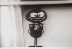 Black and white image of a cartoon fly.