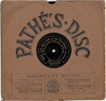 Record cover of Pathé disc 'Let's have a song on the Pathephone'