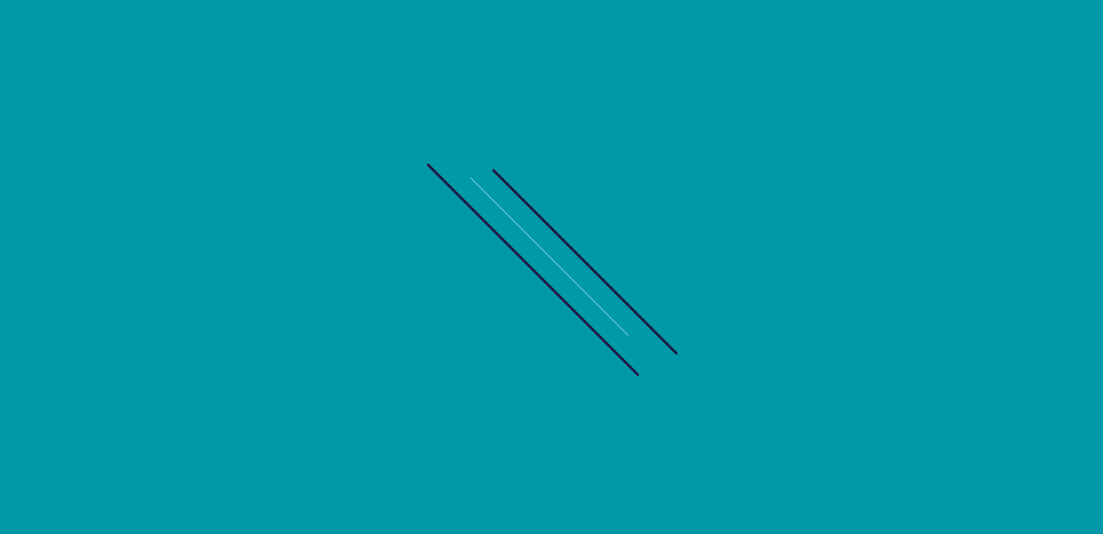 Graphic with three diagonal lines against a teal background.