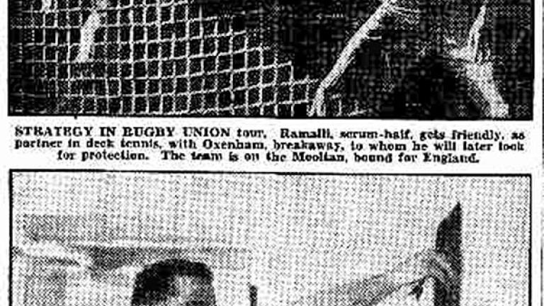 Newspaper article titled Easy Life for Touring Team, 1939.