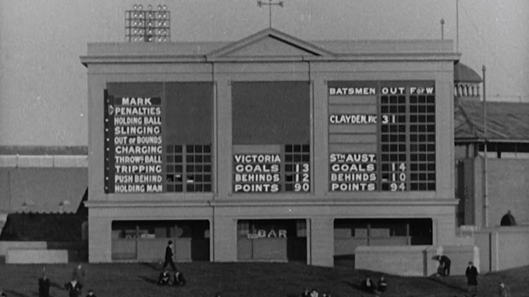 Frame capture of the SCG scroeboard in the last quarter of the game. South Australia ahead by 4 points.