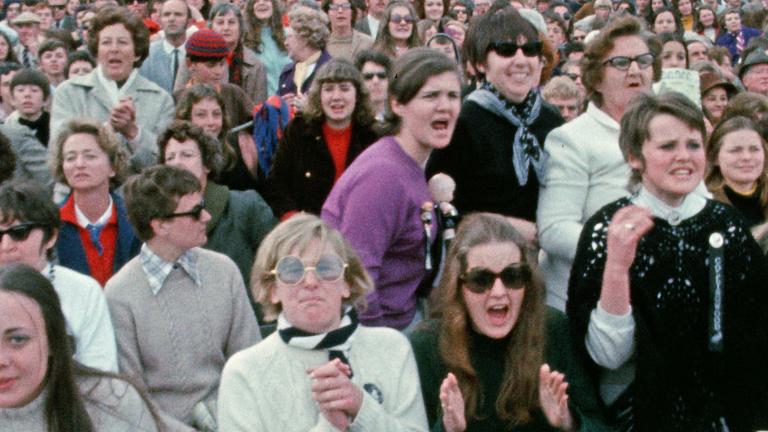 Football fans at the MCG on AFL Grand Final day, 1970.