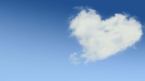 A heart-shaped cloud against a blue sky