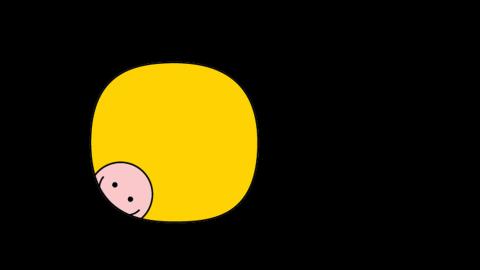 Australian Children’s Television Foundation logo - yellow circle with a pink smiley face at the edge on a black background