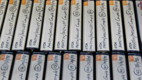 A collection of analogue cassette tapes of the Martin/Molloy radio show