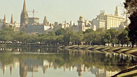 Melbourne city seen from the banks of the Yarra River in 1966.