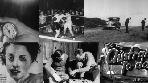 A collage of still images from Australia Today newsreels