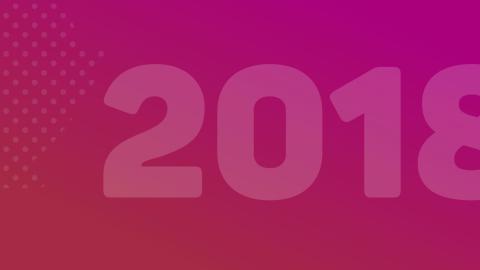 Maroon shaded graphic with the year 2018