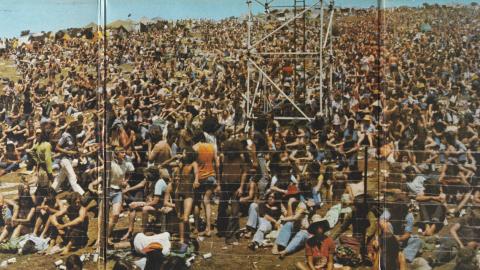 Large crowd at a rock festival
